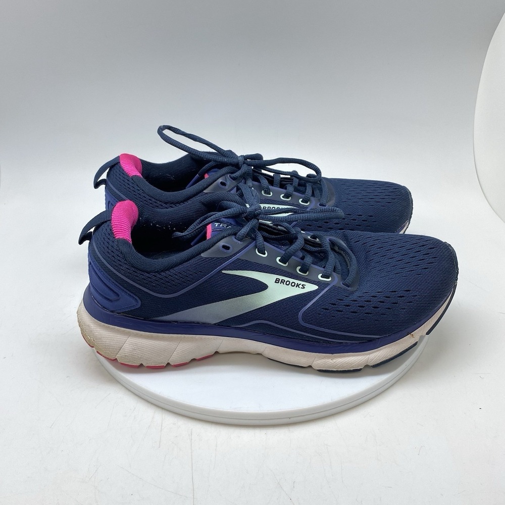 Brooks Sneakers Womens 9 B Transmit 3 Blue Pink 1203501B414 Running Gym Shoes